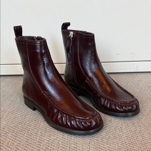 ZARA Burgundy Ankle Boots NEW Size 36